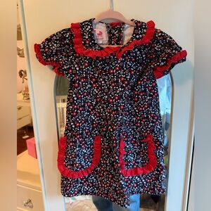 Floral Dress with Red Accents